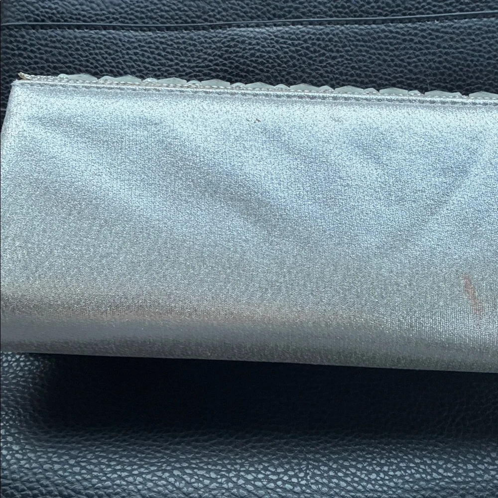 Gunne Sax Silver Crystal Embellished Clutch